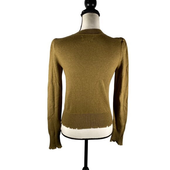 Isabel Marant Étoile Klea Sweater S Olive Wool blend pleated padded shoulder - Picture 6 of 15